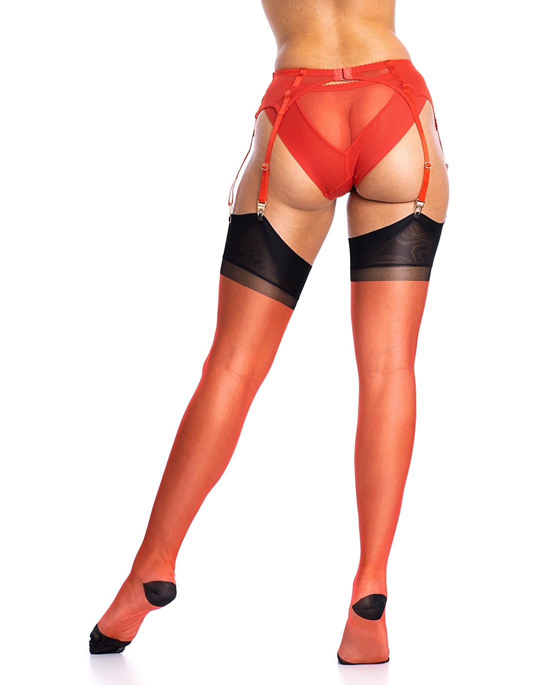 Ruby Rouge Limited Edition – Full Contrast Reinforced Heel & Toe Red Stockings