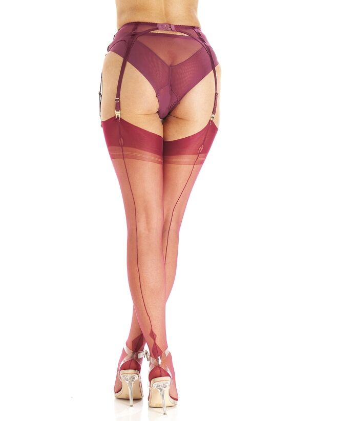 Black Cherry Wine – Fully Fashioned Charleston Heel Stockings