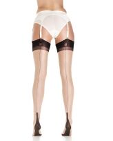 Ivory and Black Lingerie set with Cuban Heel stockings