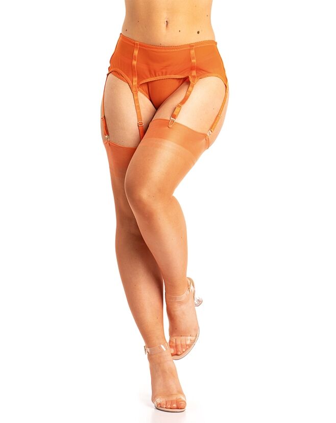 Bottom half model in Tempting Tiger Lingerie set with white background 2