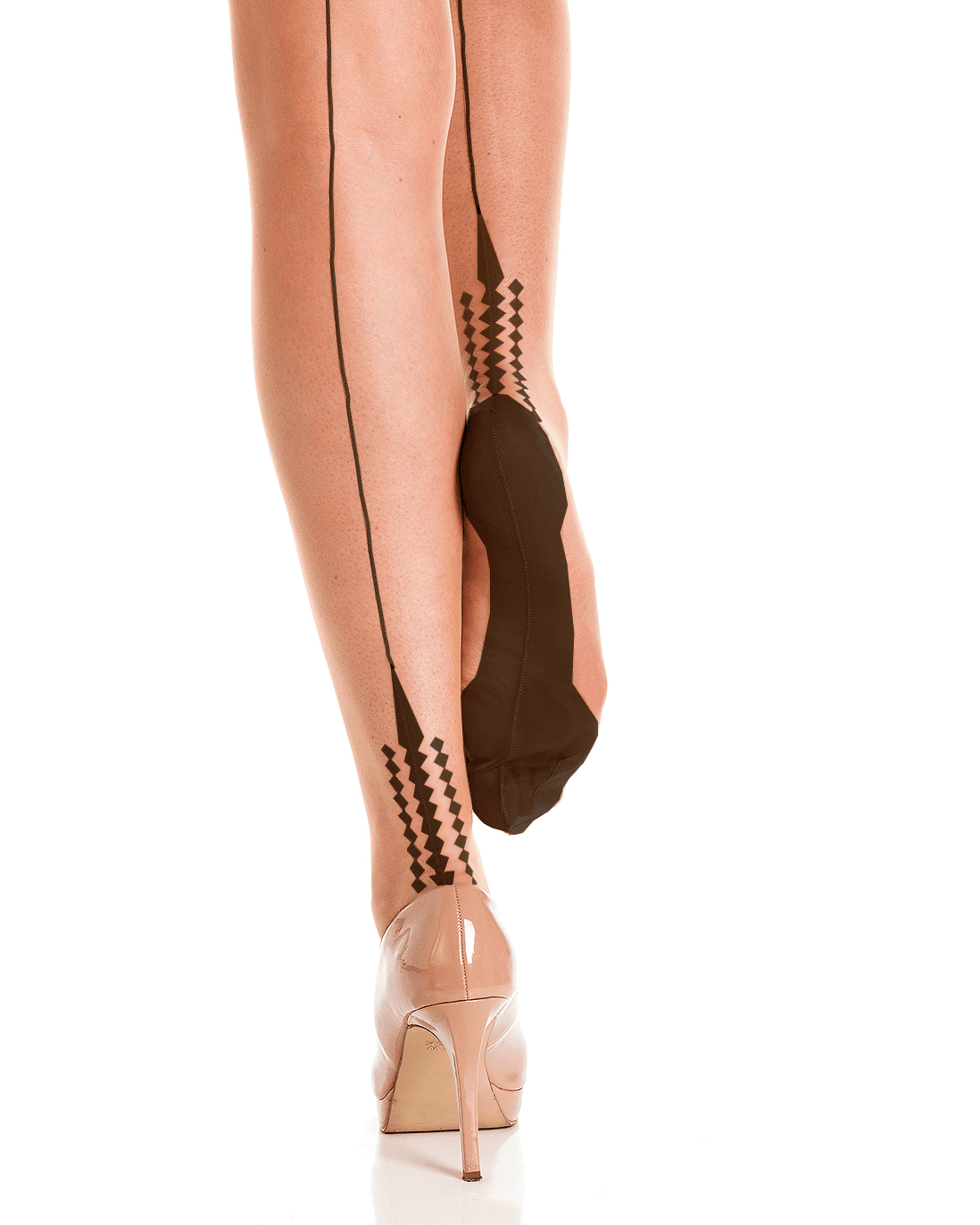 English Rose – Fully Fashioned Full Contrast Memphis Heel Stockings - Image 2